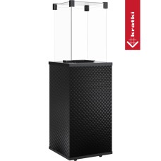 KRATKI Plynový ohřívač PATIO sklo / černý prošívaný
